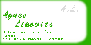 agnes lipovits business card